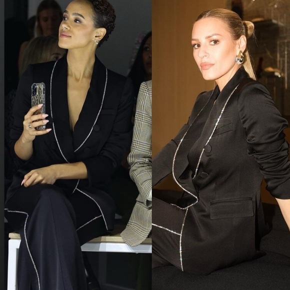 VERONICA BEARD Jagger Crystal Trim Dickey Jacket in Black Size 2 - Picture 12 of 15